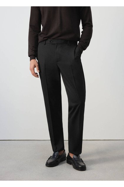 Regular fit yün karışımlı pantolon