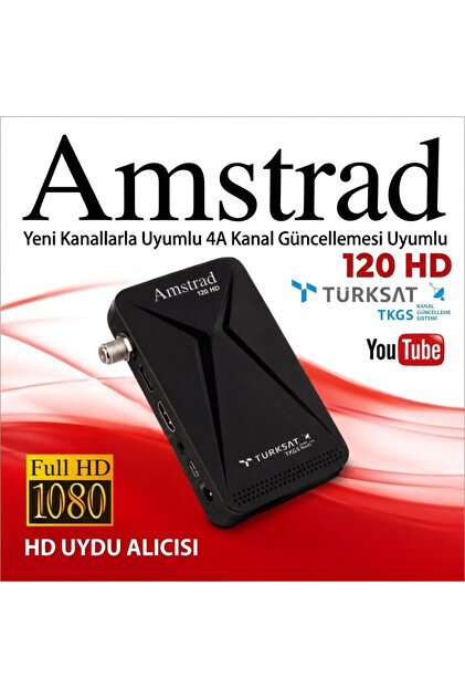 120 HD Mini Uydu Alıcısı - Full HD 1080P Türksat TKGS Otomatik Güncellemeli YouTube Destekli Scart/HDMI Uyumlu