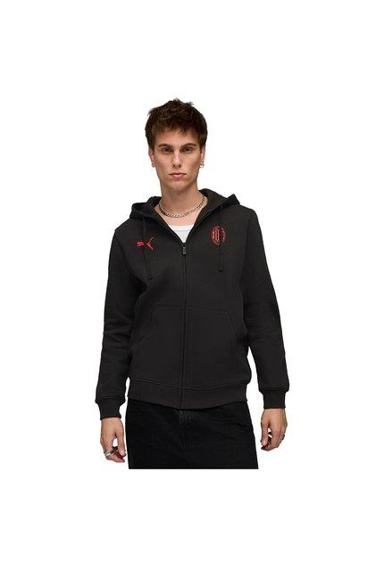 AC Milan FtblEssentials Full-Zip Hooded Erkek Siyah Futbol Eşofman Üstü 78283204