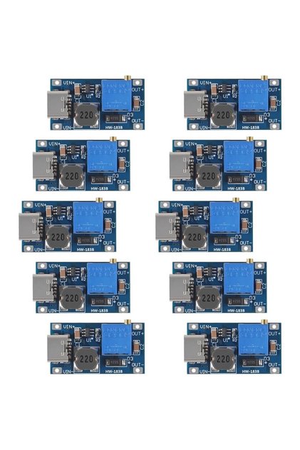 10pcs type c 10pcs MT3608 Adjustable Step Up Module Voltage Regulator Micro USB Type-c Plug 2V-24V t