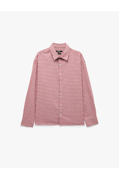 Oversize Plaid Classic Collar Long Sleeve Lumberjack Shirt