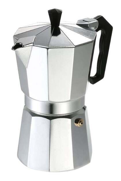 2-Cup Countertop Espresso Percolator Silver/Black