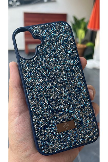 iPhone 16 Compatible - Shiny and Glamorous (Velvet Inside) Soft Phone Case with Rhinestones on the Sides