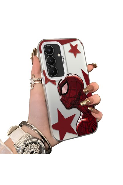 Samsung Galaxy S25 Fe Compatible Hard Acrylic Back Silicone Edge Lens Protection Spiderman Case