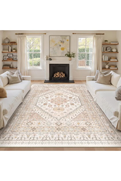 Area Rugs for Living Room,Non-Slip Backing Washable Rugs,Vintage Large Area Rug,Stain Resistant Home Decor Rug