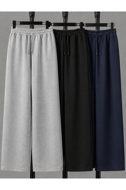 The Most Suitable Women's 3-Piece Black, Gray, Navy Blue Sweatpants - Set Suitable for Daily Use