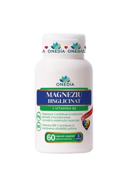 Supliment Alimentar Magneziu Bisglicinat cu Vitamina B6 - Onedia, 60 capsule vegetale