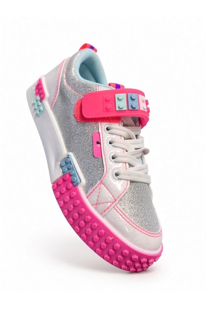 Çocuk Mevsimlik 26-30 aralığı ışıklı Okul Ve Günlük Sneaker Ayakkabı-BEYAZ PEMBE