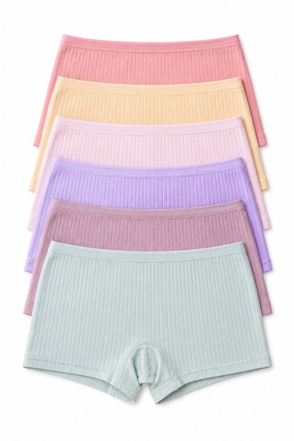 Girls' Report Boxer 6-Pack – Flexible, Soft Textured, Comfortable Daily Children's Underwear
