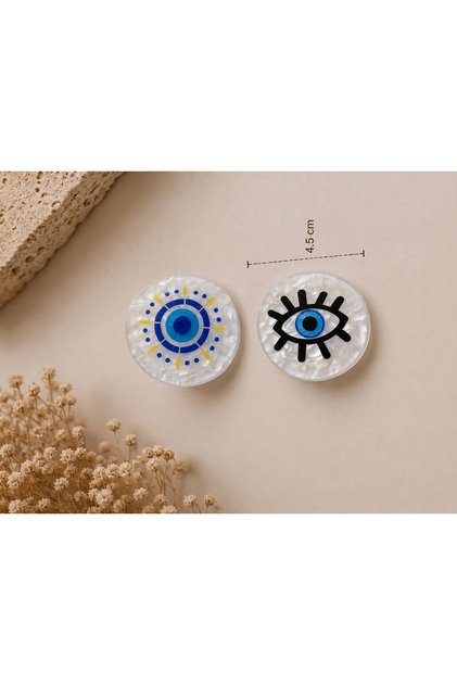 Double Evil Eye Buckle Set 4.5 cm (2 Pieces)