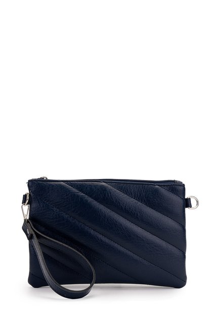 Stylish Quilted Stitched Clutch Women's Crossbody Bag Monaco Navy Blue