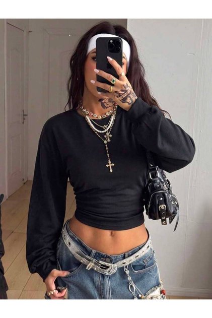 Bluză Basic Looc cu talie înfășurată și corset