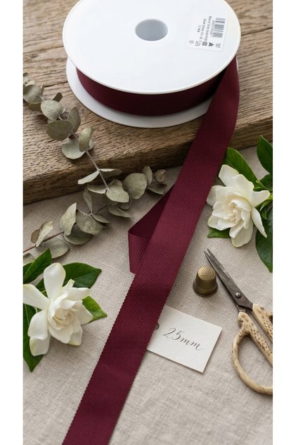 French Wooden Grogen 100% Cotton - 25mm - 25 Meters