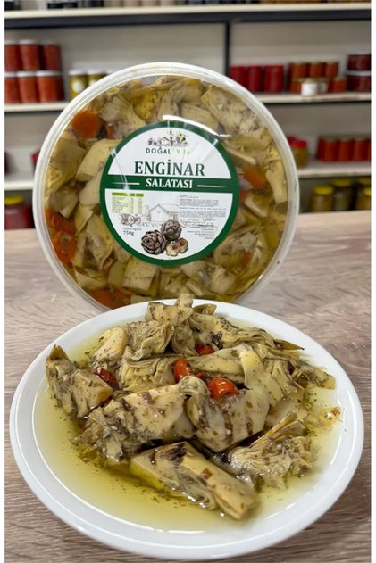 Enginar Salatası Brüt 960 GR Süzme Net Ağırlık 750 GR Kılçıksız Kalp Enginarı
