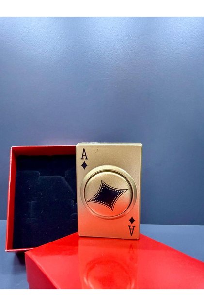 Yaratıcı Poker Tasarım Jet Alev Oyun Kartı Metal Rüzgar Çakmağı