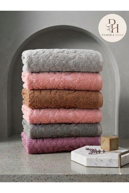 Eva 6-Piece 50×90 Jacquard Hand and Face Towel, Towel & Towel Set, Towel, Dowry Towel