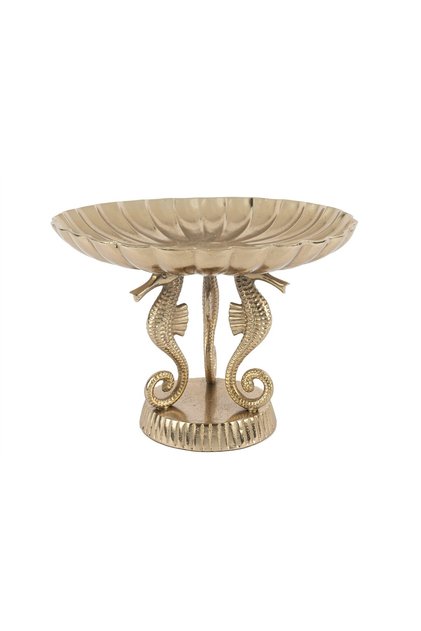 Antik Gold Denizatı Dekoratif Ayaklı Tabak 34x26cm