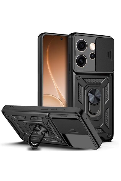 Oppo Reno 15 Pro Compatible Camera Protected Sliding Ring Stand Cover
