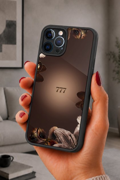 iPhone 12 Pro Max Compatible Orchid Pattern Shockproof Case with Camera Protection