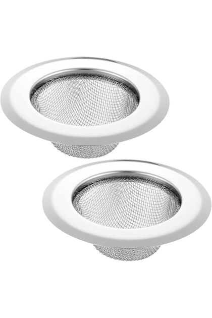 Acvv 2-Piece Stainless Steel Sink Strainer, Kitchen Sink Filter, Food Catcher Filter, Strainer
