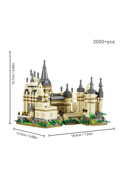 مجموعة بناء القلعة السحرية التعليمية 2000 قطعة، تصميم معماري من العصور الوسطى، مجموعة تقنية إبداعية للتركيب