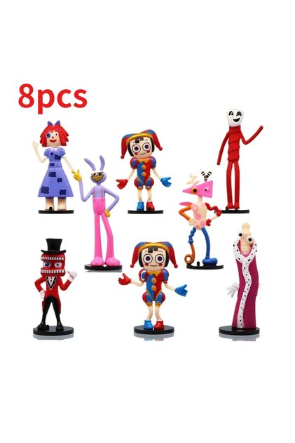 Bandai 8 pcs NEW 2026 8PCS-THE AMAZING DIGITAL CIRCUS Model Toy Amazing Digital Circus Figure Kids C
