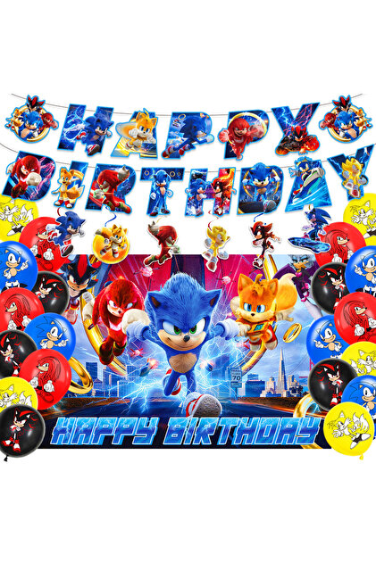 MZ-SIJT-0016 28PCS Sega Officially Licensed Sonic The Hedgehog Balloon Garland Set Cool Cartoon Styl