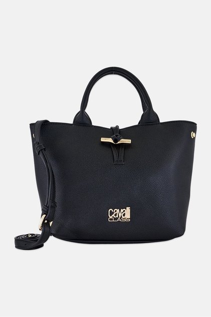 Women Brand Logo Handbag, Black