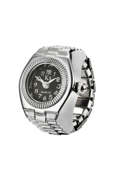 Style 06 Vintage Punk Finger Watch Mini Elastic Strap Alloy Watches Couple Rings Jewelry Clock Retro