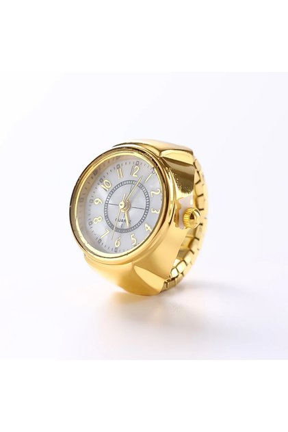 Style 26 Vintage Punk Finger Watch Mini Elastic Strap Alloy Watches Couple Rings Jewelry Clock Retro