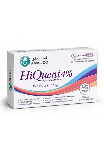 HiQueni 4% Whitening Soap 125g Hydroquinone Brightening Soap for Dark Spots Uneven Skin Tone & Clear Complexion