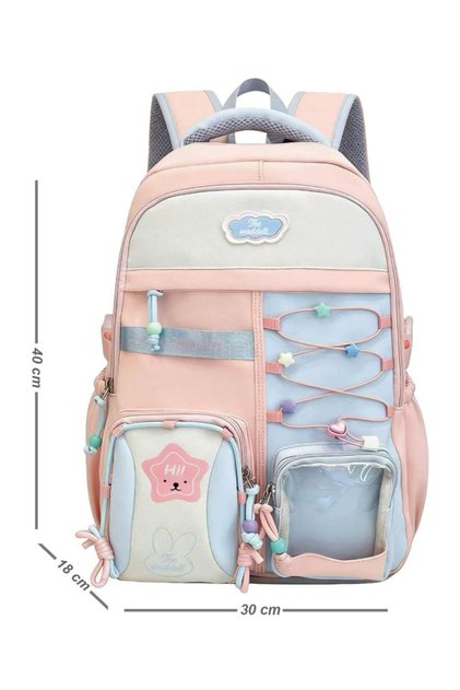 Imported Orthopedic Backpack 26902 Primary School Middle School Bag Powder (with Pen Holder Gift)