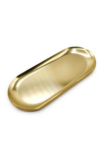 Tavă metalică ovală, 22 cm, aurie
