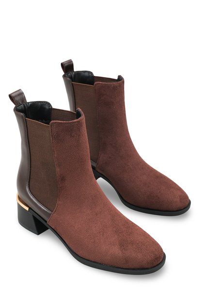 Phoebe Mia Women's Heeled Boots 00129787 Brown Suede