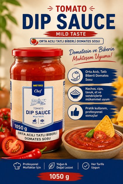 Dip Sos Orta Acılı Tatlı Biberli Domatesli 1000 G.