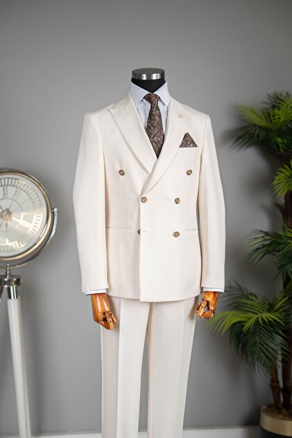 Limited Edition Double-Breasted Suit Cream