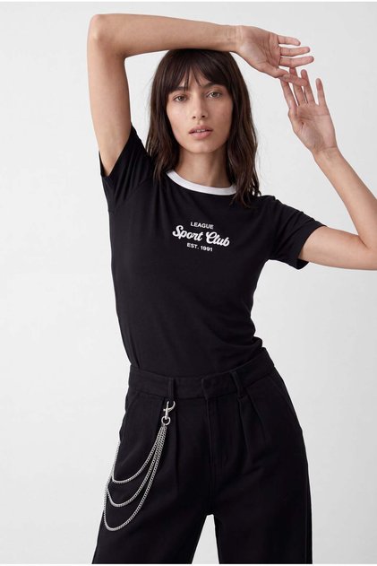 Women's Contrast Collar T-Shirt