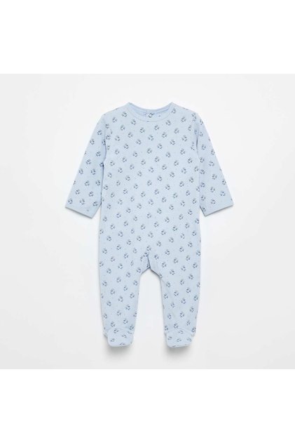 Cotton Jersey Sleepsuit Blue