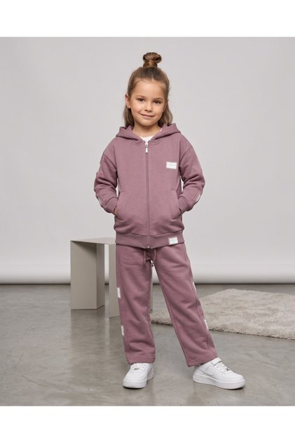 Girl's Winter 3-Strand Knitted, Zippered Cardigan, 5-6-7-8-9-10-11-12-13 Years Old, Top and Bottom Tracksuit Set