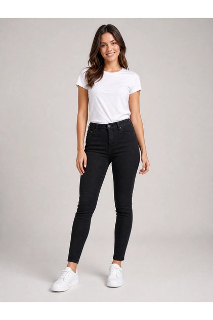 Silvia Women's Black Skinny Fit Stretchy Lycra Denim Jean Jeans