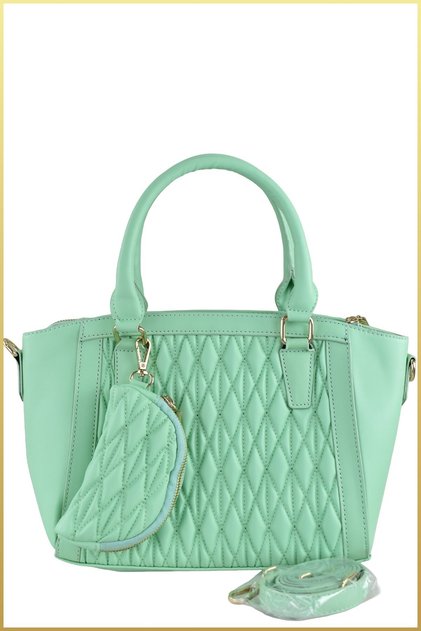 Loca Women's Wallet Hand and Shoulder Bag with Keychain Accessory - Water Green