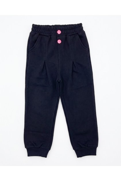 Girl Child 1-2-3-4 Years Old Seasonal 2 Threaded Sweatpants with Snap Fasteners on the Belt Front