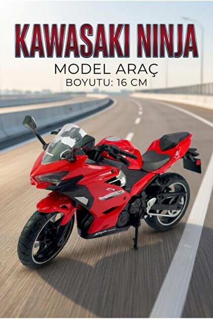 Genel Markalar 1:12 Kawasaki ZX-14 2011 Model Motor - Siyah-Yeşil