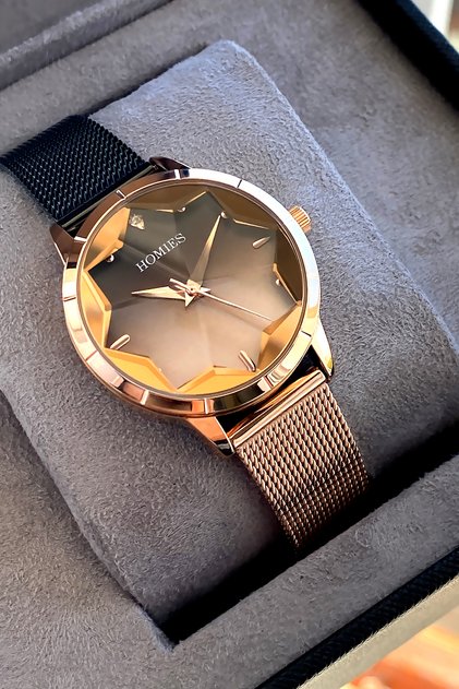 Women's wristwatch with 2 years guarantee steel cord boxed waterproof