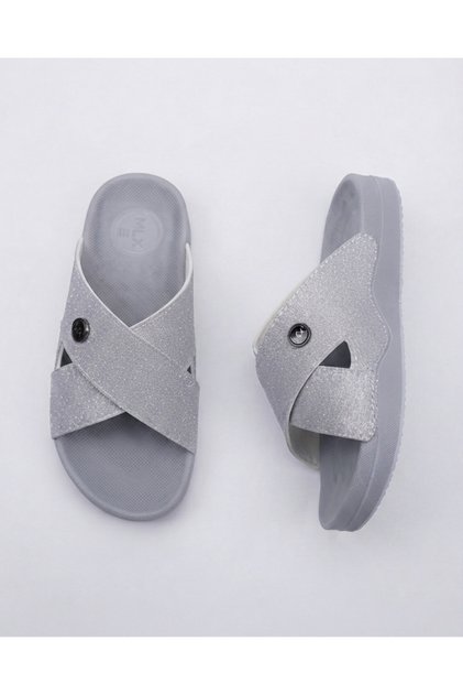 Women's Cross-Strapped Anatomical Sole Daily Slippers with Glittery Buckle