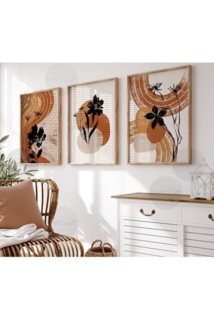 Signtouch Neutral Tone Wall Art Set of 3 Wooden Frame 40x60 cm