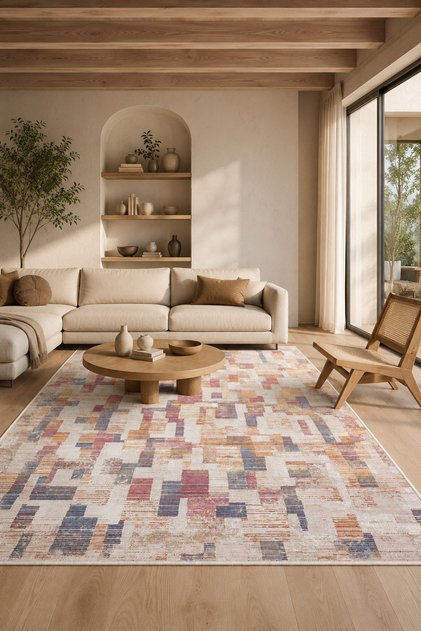 Lüks Salon Halısı Makinede Yıkanabilir Kaymaz Taban Halı