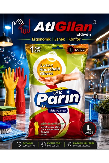 PARİN UZUN KONÇ TEMİZLİK VE BULAŞIK ELDİVENİ M BEDEN
