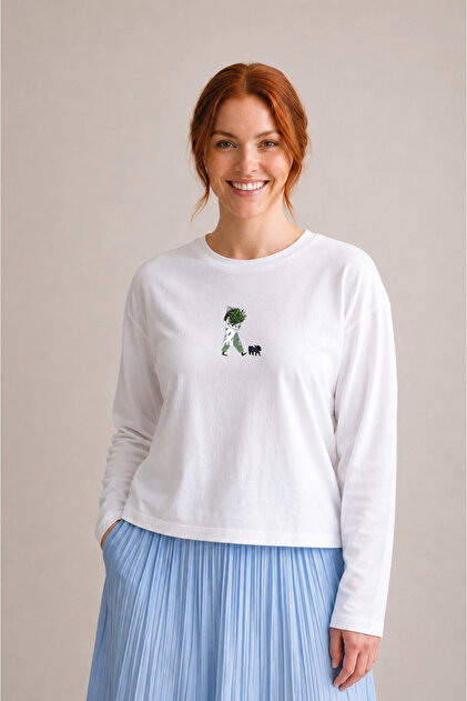 Nubarco Crop Geniş Kol Regular Kısa T-Shirt