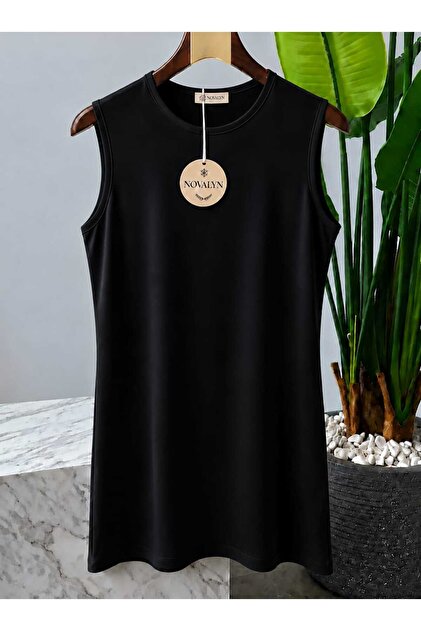 Novalyn Women's Sleeveless Basic T-Shirt Zero Sleeve Combed Cotton Blouse Athlete Model Daily Stylish Comfortable Cut Summer Top